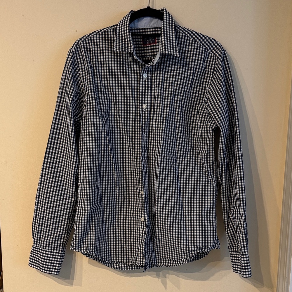 UNTUCKit Slim Fit Black and White Gingham Check Cotton Shirt